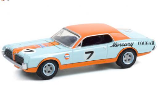 Diecast model cars Mercury Cougar XR7 Trans Am Racer No.7 Gulf 1967 1/64 Greenlight
