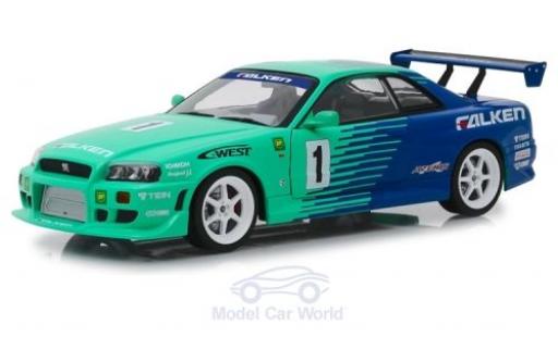 Diecast model cars Nissan Skyline R34 GT-R (BNR34) RHD Falken Tires 1999 1/18 Greenlight
