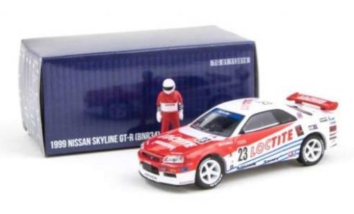 Diecast model cars Nissan Skyline R34 GT-R (BNR34) RHD No.23 Loctite 1999 avec figurine 1/64 Greenlight