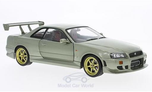 Diecast model cars Nissan Skyline R34 GT- metallic green RHD 1999 1/18 Greenlight