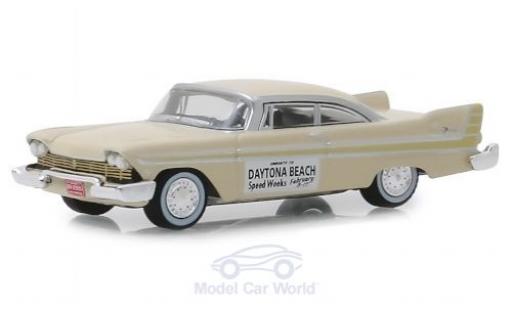Diecast model cars Plymouth Fury Base beige Daytona Beach Speed Weeks 1957 1/64 Greenlight