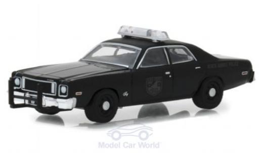 Diecast model cars Plymouth Fury Base black 1975 Black Bandit Police 1/64 Greenlight
