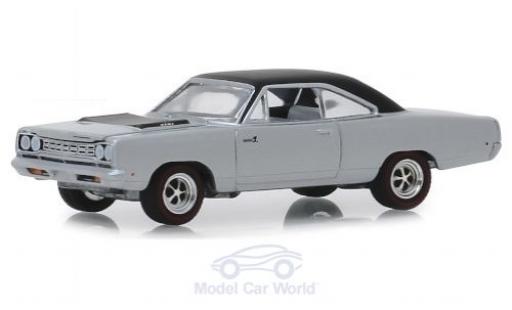 Diecast model cars Plymouth Road Runner 1968 HEMI grey/matt-black 1/64 Greenlight