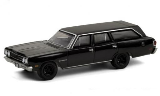 Diecast model cars Plymouth Satellite Station Wagon black/matt-black 1970 1/64 Greenlight