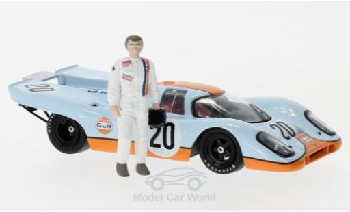 Diecast model cars Porsche 917 K No.20 Gulf with Figur S.McQueen 1/43 Greenlight