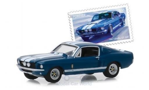 Diecast model cars Shelby GT GT500 500 metallic blue/white 1967 1/64 Greenlight