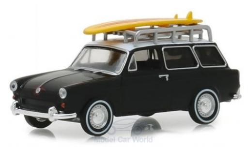 Diecast model cars Volkswagen 1600 Variant matt-black/white 1965 1/64 Greenlight