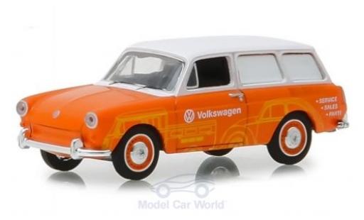 Diecast model cars Volkswagen 1600 Variant orange/white 1966 1/64 Greenlight