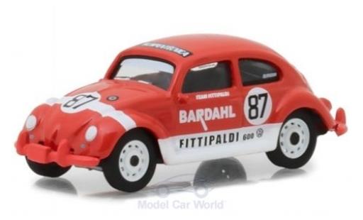 Diecast model cars Volkswagen Beetle Base red/white 1967 Bardahl Team Fittipaldi 1/64 Greenlight