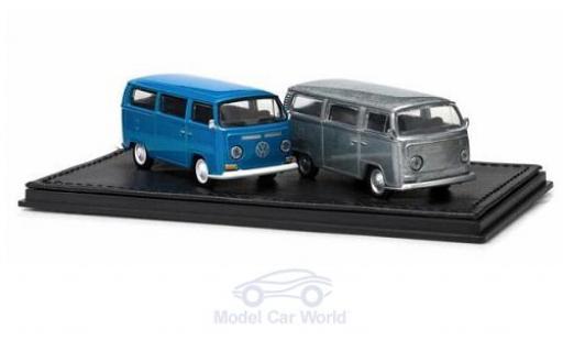 Diecast model cars Volkswagen T2 Base Bus 2er-Set blue/aluminium 1/64 Greenlight
