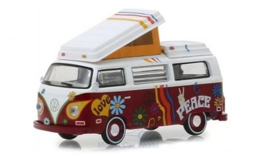 Diecast model cars Volkswagen T2 B Westfalia Camper white/red 1973 1/64 Greenlight