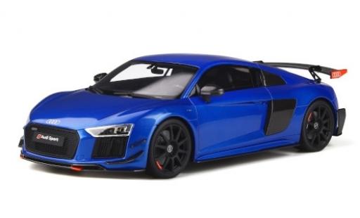 Diecast model cars Audi R8 coupe Performance Parts metallic blue 1/18 GT Spirit