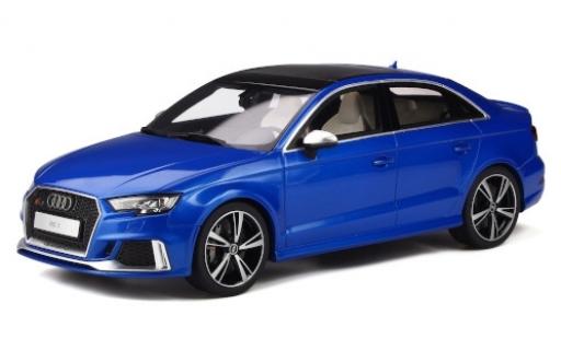 Diecast model cars Audi RS3 berline Limousine metallic blue 2017 1/18 GT Spirit