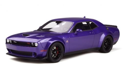 Diecast model cars Dodge Challenger Scat Pack R/T Widebody metallic purple 1/18 GT Spirit