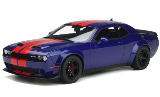 Diecast model cars Dodge Challenger Super Stock blue/red 2021 1/18 GT Spirit