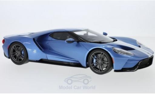 Diecast model cars Ford GT Berlinetta metallic blue/white 2017 1/18 GT Spirit