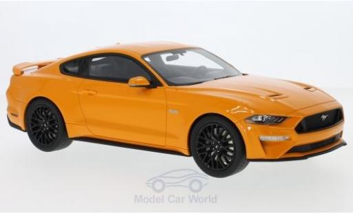 Diecast model cars Ford Mustang Fastback metallic orange 2019 1/18 GT Spirit