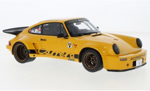 Diecast model cars Porsche 911 RSR Hommage yellow Yamonouchi-san 1/18 GT Spirit