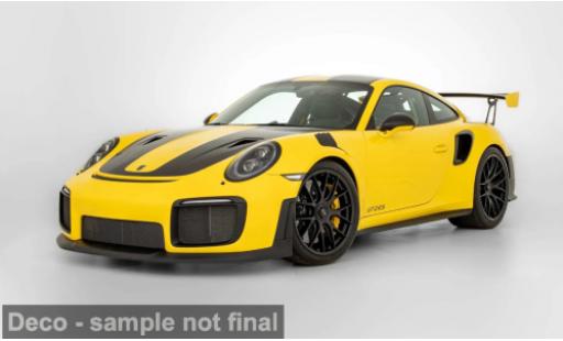 Diecast model cars Porsche 911 GT2 RS (991.2) yellow/black 2018 1/12 GT Spirit
