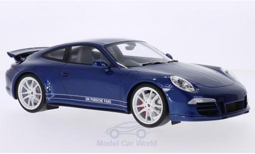 Diecast model cars Porsche 911 4S Carrera metallic blue/white RHD 5M Fans 1/18 GT Spirit