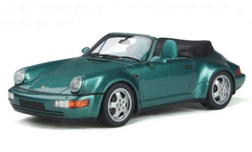 Diecast model cars Porsche 911 Turbo Carrera 2 Convertible metallic green 1992 -Look 1/18 GT Spirit