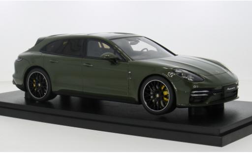 Diecast model cars Porsche Panamera Sport Turismo Turbo S metallise green 2021 1/18 GT Spirit