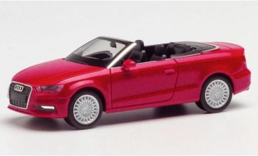 Diecast model cars Audi A3 cabriolet Convertible metallic red 1/87 Herpa