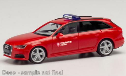 Diecast model cars Audi A4 pompiers Avant Fire brigade Stolberg Kommandofahrzeug 1/87 Herpa