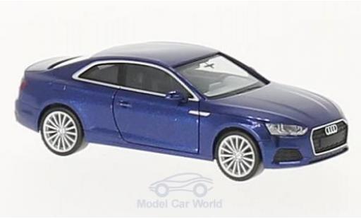 Diecast model cars Audi A5 coupe metallic blue 1/87 Herpa