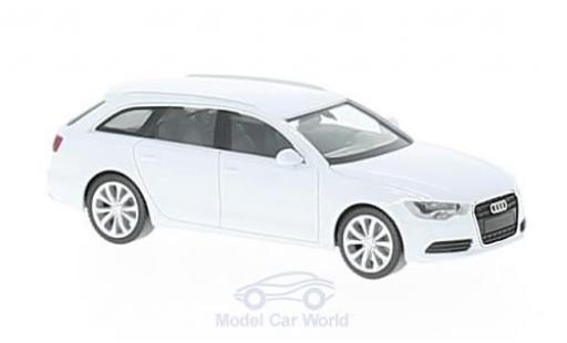 Diecast model cars Audi A6 avant metallic white 1/87 Herpa