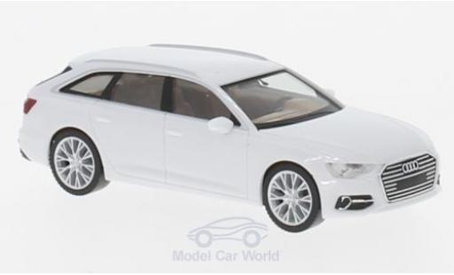 Diecast model cars Audi A6 avant white 1/87 Herpa