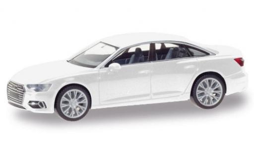 Diecast model cars Audi A6 berline Limousine white 1/87 Herpa