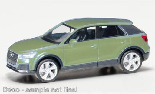 Diecast model cars Audi Q2 suv metallic green 1/87 Herpa