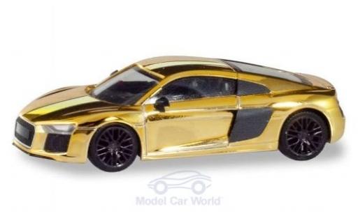 Diecast model cars Audi R8 v10 plus gold Felgen: black 1/87 Herpa