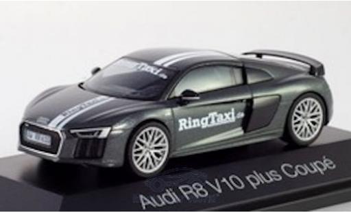 Diecast model cars Audi R8 v10 plus metallic grey/Dekor RingTaxi N&Atilde;&frac14;rburgring 1/43 Herpa