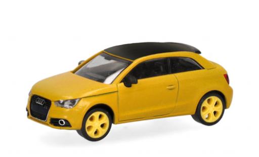 Diecast model cars Audi S1 sportback yellow 1/87 Herpa