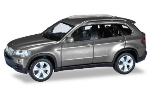 Diecast model cars Bmw X5 suv metallic grey 1/87 Herpa