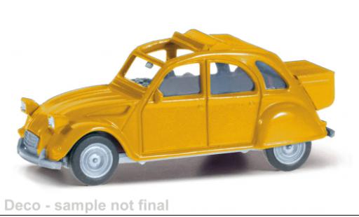 Diecast model cars Citroen 2 CV Berline yellow 1/87 Herpa