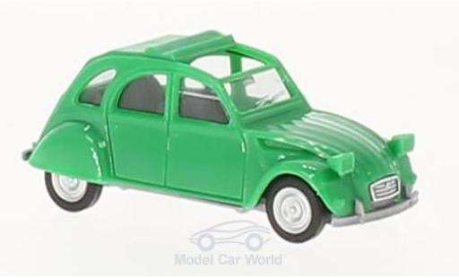 Diecast model cars Citroen 2 CV Berline green open 1/87 Herpa