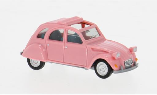 Diecast model cars Citroen 2CV Berline pink 1/87 Herpa