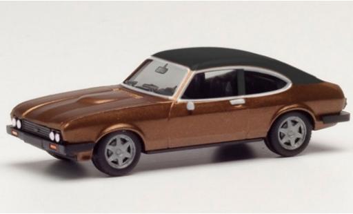 Diecast model cars Ford Capri MK2 MK II metallic brown/matt-black 1/87 Herpa