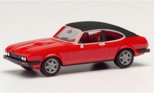 Diecast model cars Ford Capri MK2 MK II red/matt-black 1/87 Herpa
