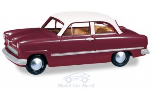 Diecast model cars Ford Taunus 12M red/white 1/87 Herpa