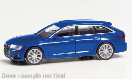 Diecast model cars Audi A6 avant metallise blue 1/87 Herpa