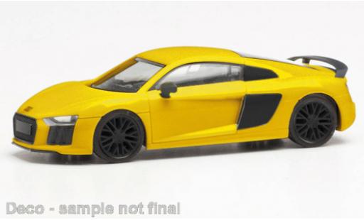 Diecast model cars Audi R8 v10 plus yellow 1/87 Herpa
