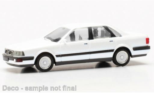 Diecast model cars Audi V8 berline white 1/87 Herpa