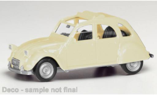 Diecast model cars Citroen 2CV Berline beige 1/87 Herpa