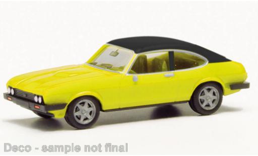 Diecast model cars Ford Capri MK3 MK III yellow/black 1/87 Herpa