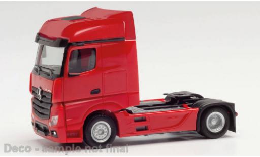 Diecast model cars Mercedes Actros Bigspace red 2018 1/87 Herpa