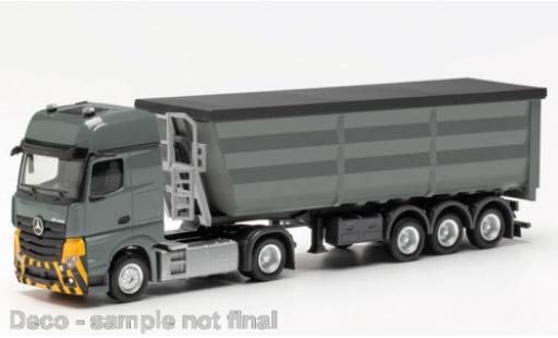 Diecast model cars Mercedes Actros Base L grey/yellow KS Containerdienst 1/87 Herpa